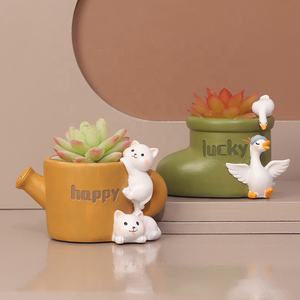 Articles les plus populaires OEM Maison créative Artisanat Décoration Résine Dessin Animé Chaussures Succulentes Vases de table Décoration en pot Pot de fleurs - Product Image 4