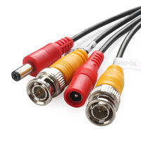 Cable BNC de 18 metros Cable coaxial de cámara de seguridad y vídeo Siamés todo en uno