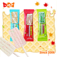 Vente en gros de bonbons Sucette en tablette de lait en forme de crème glacée de marque privée personnalisée avec sucre à éclater mélangé Jouet de bonbons pour enfants ODM/OEM