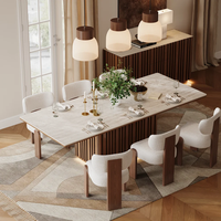 Lit King Size de Luxe en Tissu avec Tête de Lit Large, Nouveau Style, Mobilier de Chambre Moderne, Ensemble de Salon
