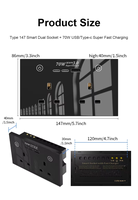 Prise double universelle/UK Alexa 16A 70W Chargeur rapide Tuya WiFi Prise intelligente avec 2 ports Type C 1 USB Panneau tactile pour les besoins domestiques