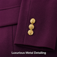 Ensemble blazer et pantalon pour femme de haute qualité, tenue de travail sophistiquée, ensemble deux pièces