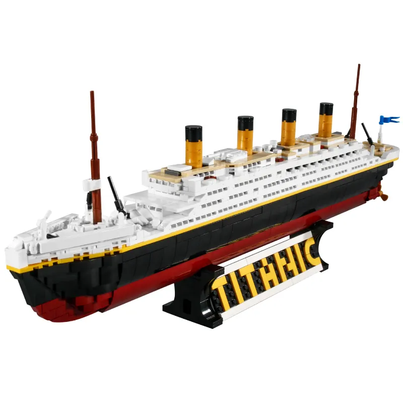 Sembo MOC Titanic RMS Royal Cruise Ship Building Blocks Compatible Movie Scene Large Steam Boat Model Bricks Toys For Kids
