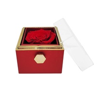 Collier gravé de roses éternelles rotatives coffret cadeau de fête des mères de la Saint-Valentin Collier de cœurs à emboîtement gravés Eternal The Rose Box