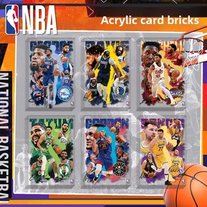 Brique de carte acrylique <span class=keywords><strong>NBA</strong></span> Star avec impression HD, motifs recto-verso, ornement de table rectangulaire pour anniversaire/fête - Product Image 2