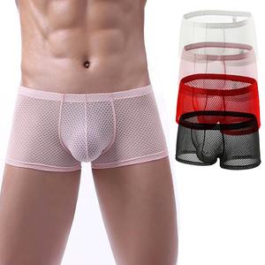 Calzoncillos tipo bóxer de malla transparente <span class=keywords><strong>para</strong></span> hombre, tanga, ropa interior gay, jockstrap, bragas con abertura trasera, shorts tipo bóxer, lencería masculina - Product Image 2