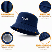 Chapeau Bob en Velours Côtelé – Vente en Gros Direct Usine – Logo Brodé Personnalisé – Faible MOQ – Chapeau de Pêcheur Vintage en Velours Côtelé – Prix de Gros