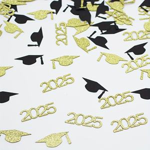 Confettis de remise de diplôme 2025 et décorations pour toque de doctorat – Fournitures jetables en papier pour la rentrée scolaire – Vente chaude, excellente qualité - Product Image 4