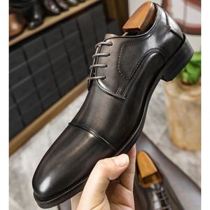 Zapatos Oxford de Cuero Formales para Hombre, de Lujo, Hechos a Mano, con Cordones, para Negocios, Bodas, Impermeables - Product Image 4