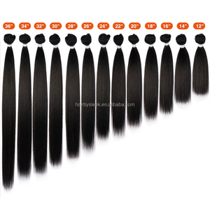 Fasci di capelli lisci ossei estensioni dei capelli naturali del salone fiber finte capelli lisci Yaki sintetici Super lunghi che tessono completamente alla fine