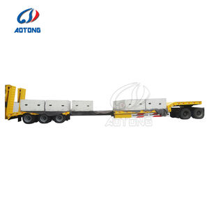 Semi-remorque à plateau bas robuste, conception à deux lignes et quatre essieux, haute résistance pour le <span class=keywords><strong>transport</strong></span> d'équipements lourds - Product Image 4