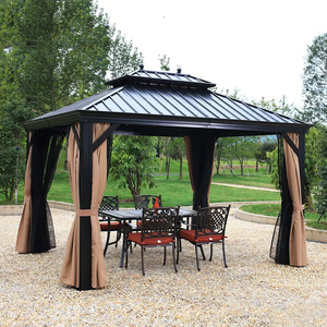 Venta caliente tienda de quiosco al aire libre de metal cedro hardroof BBQ gazebo al aire libre esquina redonda en reemplazo de dosel alluminio 3x3 - Product Image 3
