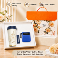 Coffret Cadeau Rapide : Power Bank Type C, Câble USB Multi-Appareils Android, Mug de Voyage 500ml Portable, Élégant, Compact, Tendance, Stylé, Scintillant