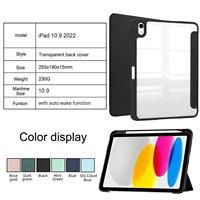 Penutup Pelindung Kulit Trifold Transparan untuk iPad 10.9 2022 Penutup Pelindung PC Tablet Tidur Pintar untuk Apple iPad Pro11 2022
