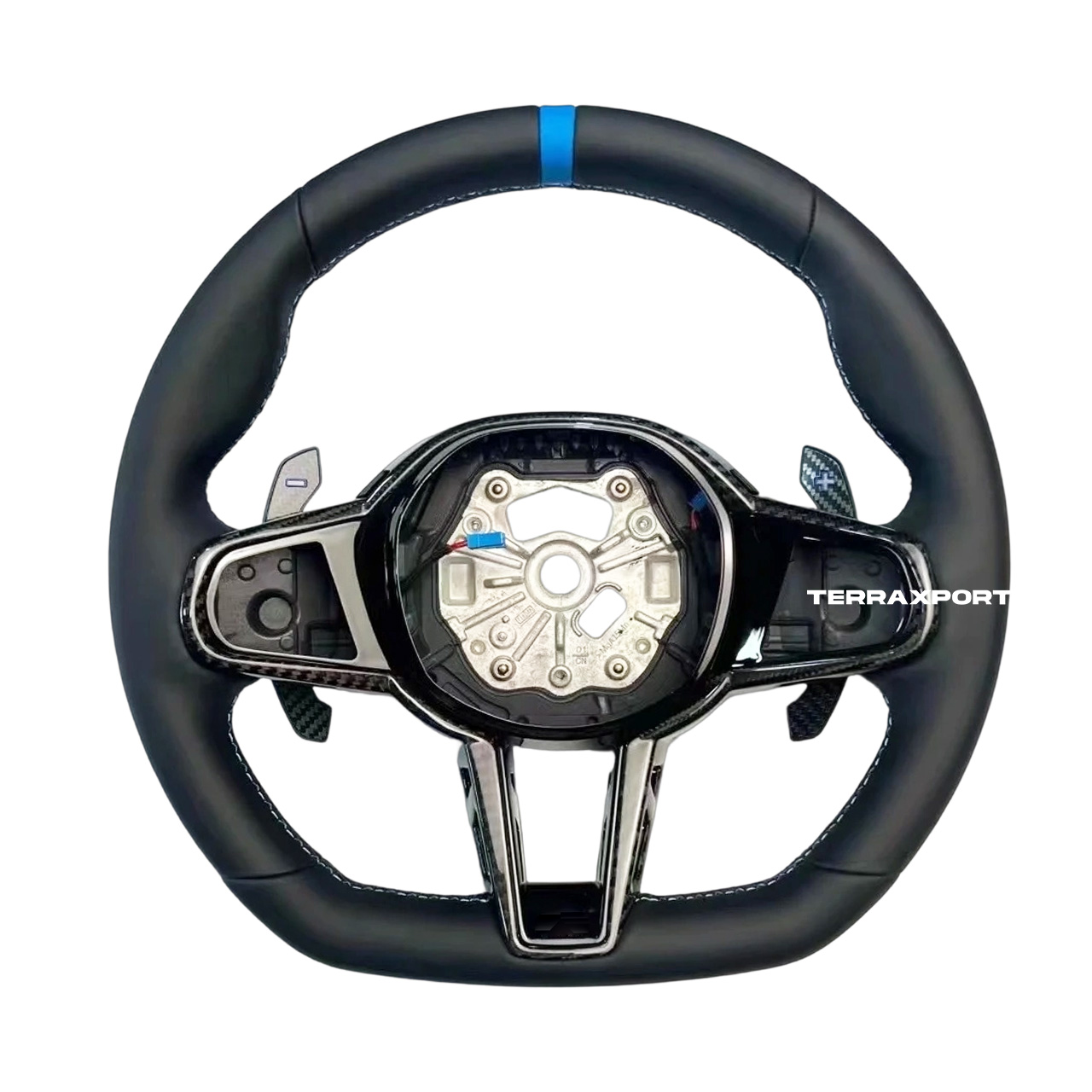 Full leather+Without Button+Blue Strip