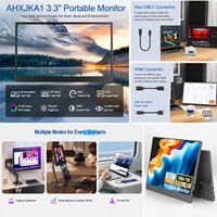 Monitor Portátil para Juegos LED IPS de 13.3 Pulgadas, 1366x768, 60Hz, OEM/ODM, con USB-C, HDR, Altavoces Integrados, para Laptops, PS4, PS5, Switch