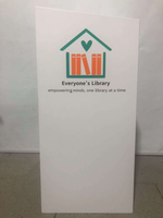 Petit présentoir de livres de bibliothèque pour l'extérieur-Étui ouvrable en métal blanc personnalisable