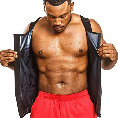Body Shaper Taille Trainer Gym Fitness Set Workout Schweiß Tank Top Männer Gewichts verlust Sauna Anzug Weste Mit Reiß verschluss
