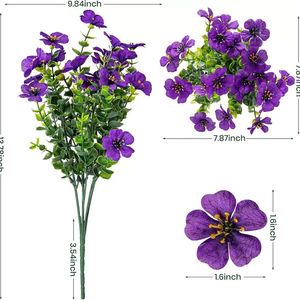 <span class=keywords><strong>LO</strong></span>-80 Venta al por Mayor Ramo de Flores Artificiales de Violeta Realista de 14.2 Pulgadas con 7 Ramas para Decoración del Hogar - Product Image 6