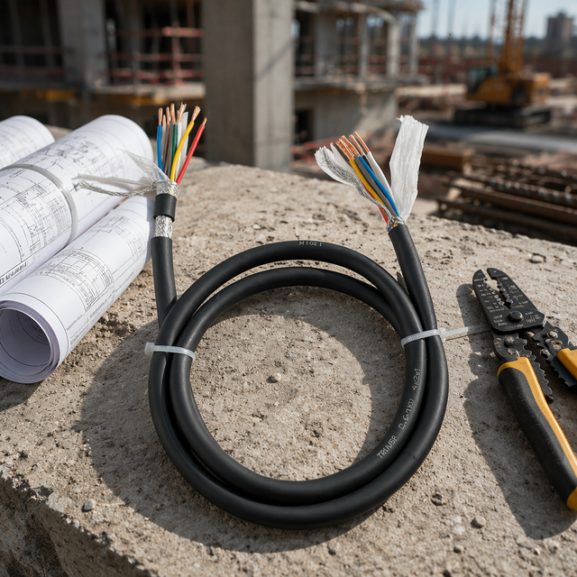 JILONG CABLE 8-Core 1mm Stranded Copper PVC Insulated Shielded RVVP Heating Power Cable 300/300V