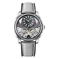 Jam Tangan Mekanik Otomatis Ailang 2026 Double Tourbillon Moon Phase untuk Pria, Tahan Air Stainless Steel 30M Asli