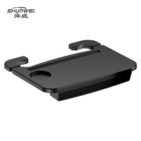 Plateau de bureau universel 2-en-1 pour volant de voiture avec porte-gobelet, fente pour tablette et organisateur de rangement pour l'espace entre les sièges, idéal pour manger et travailler