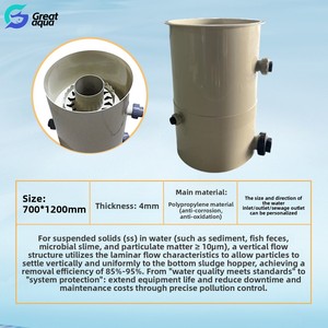 Colono de flujo vertical Equipo de acuicultura a pequeña escala Equipo de sedimentación de separación de aguas residuales eficiente para pesca - Product Image 3