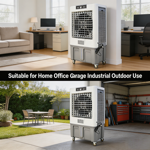 Ventilateur tour rafraîchisseur d'air domestique 110V, portable, écologique, économe en énergie, classe 2000-3000 CFM, en plastique, puissant et efficace - Product Image 4
