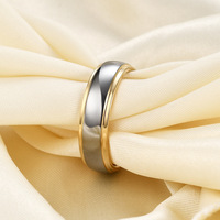 Nouvelle mode, bague en acier inoxydable géométrique plaquée or rose double face, 4 mm, 6 mm
