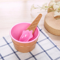 Bol à crème glacée créatif et mignon, en plastique rond, vaisselle pour enfants