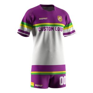 T-shirt et short de rugby sublimés à séchage rapide pour hommes et femmes, col en V, pour l'exercice et l'équipe sportive - Product Image 3