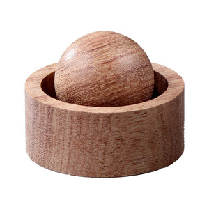 Diffuseur sphérique en bois de hêtre naturel, portable pour voiture et chambre, aromathérapie sans flamme aux huiles essentielles, bois de noyer noir - Product Image 5