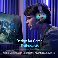 Casque de jeu SY860MV avec haut-parleur de basses de 40 mm, éclairage LED, son surround 3D, micro rotatif à 120°, 273 g pour PC PS5 Xbox One Switch