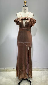 NOVANCE F3095 فستان جديد ترتر لامع شامبانيا مثير قبالة الكتف شق Rochii Elegante السيدات تصاميم ثوب المساء <span class=keywords><strong>P</strong></span> - Product Image 2