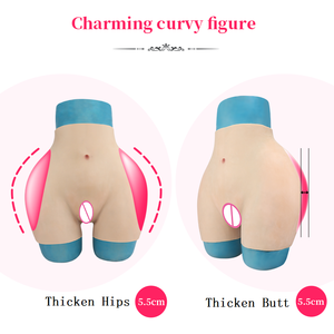 Culottes en silicone homme-femme 5,5 cm, rehausseur de fesses et de hanches avec faux vagin, culottes en silicone pour drag queen et transgenres - Product Image 2