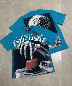 <span class=keywords><strong>T</strong></span>-<span class=keywords><strong>Shirt</strong></span> <span class=keywords><strong>Vintage</strong></span> in Cotone Lavato con Motivo Teschio e Scritta 'God <span class=keywords><strong>Rock</strong></span> Speed Street', 100% Lavorazione a Maglia, Modello Digitale Ampio per Coppie - Product Image 5