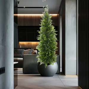 Topiária de cedro artificial para árvores, material de jardim, bonsai artificial de buxo com classificação UV para uso ao ar livre