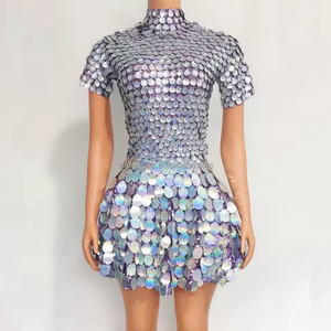 Robe scintillante à paillettes pour spectacle de scène, robe de soirée d'anniversaire, Sexy - Product Image 2