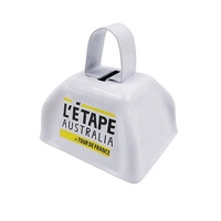Sonnettes de vache blanches et personnalisées, 3 pouces, sonnerie en métal, pas cher, style école ou sport, pour faire du bruit