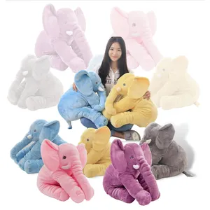 Commercio all'ingrosso creativo Super morbido 40cm-80cm elefante colorato peluche personalizzato cuscino di peluche per dormire bambola di pezza