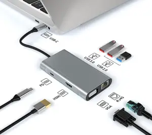 SD TF การ์ดอ่าน dock Concentrator 7 In 1 Multi-ฟังก์ชั่นประเภท C USB HUB 4K PD ชาร์จสถานีเชื่อมต่อสําหรับแล็ปท็อป