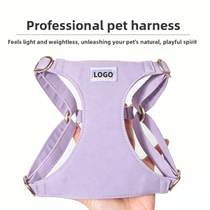 Custom Logo Designer Dog Harness and Leash Set, Adjustable Heavy Duty Pet Harness with Metal Buckles <b>for</b> <b>Walking</b> Training - Product Image 3