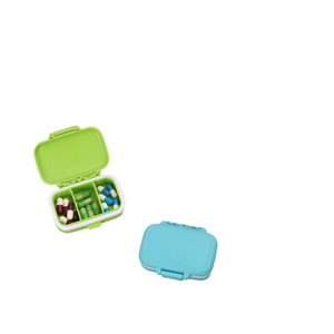 Портативный пластиковый органайзер для таблеток, 3 отделения, ежедневное/еженедельное хранение лекарств для путешествий, для инъекций соломы пшеницы - Product Image 4