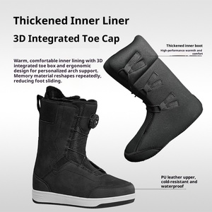 Bottes <span class=keywords><strong>de</strong></span> snowboard antidérapantes et chaudes, pour le freestyle et le <span class=keywords><strong>ski</strong></span> en poudre, pour adultes, imperméables, en cuir PU, épaisses, thermoformées - Product Image 6
