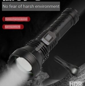 ไฟฉาย LED อลูมิเนียมอัลลอยแบบรวมแสงสองโหมด Flood-Spot - 2350 ลูเมนส์ ระยะส่อง 230 เมตร พร้อมหน้าจอแสดงระดับแบตเตอรี่ - Product Image 6