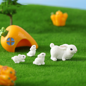 Cute Realistic Mini <strong>Easter</strong> Bunny Figures Miniature Resin Rabbit Crafts Figurines <strong>Ornaments</strong> for DIY Fairy Garden Moss Landscape - Product Image 2