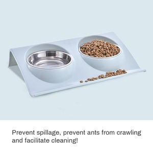 Moldura de aço inoxidável para animal de estimação, alimentador para cães e gatos