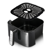 Friteuse à air RAF R.5346 1350W 6.5L avec commande manuelle et minuterie mécanique 360 °   Appareil de cuisine à circulation d'air, 80 % moins d'huile, avec fenêtre de visualisation