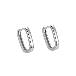 Low MOQ Simple Hoops 925 Sterling <strong>Silver</strong> Plain Earrings Geometric U Shaped Fashion <strong>Huggie</strong> for Women Fine Jewelry Wholesale - Product Image 1