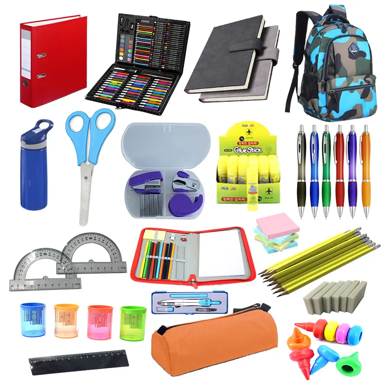 Promotional Back to School Essentials Enthält Ordner Notizbücher Bleistifte Stifte School Supply Kit Briefpapier Set